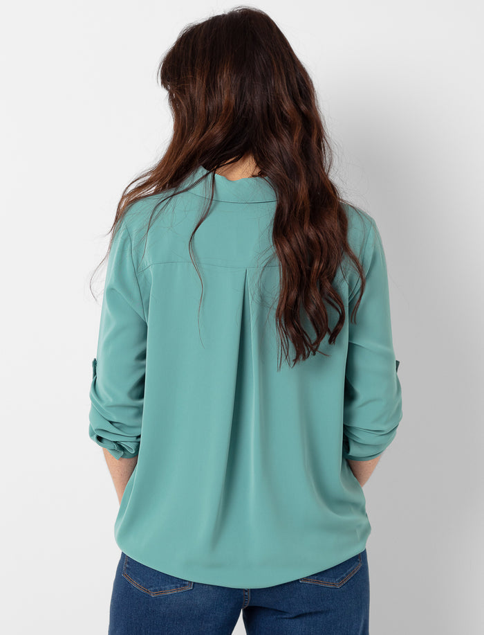 Blouse unie à manches longues
