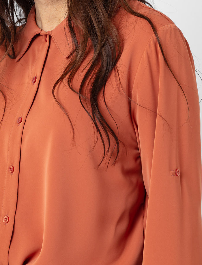 Blouse unie à manches longues