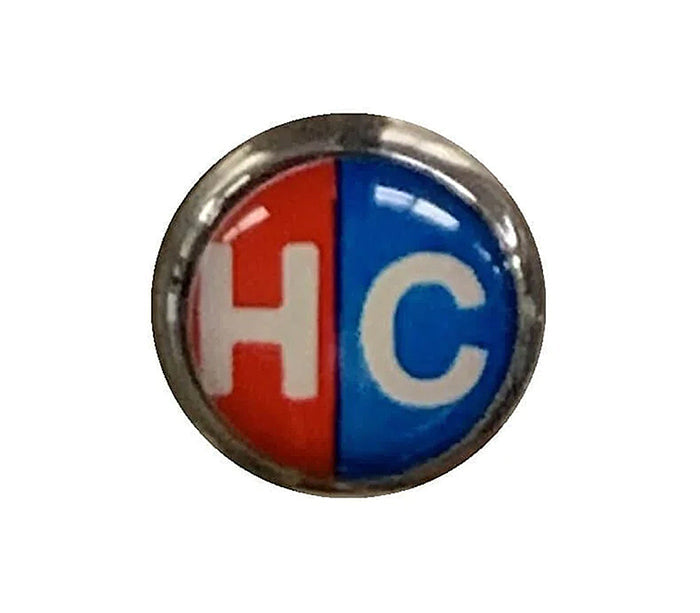 Blue and Red Hot/Cold Indicator Button