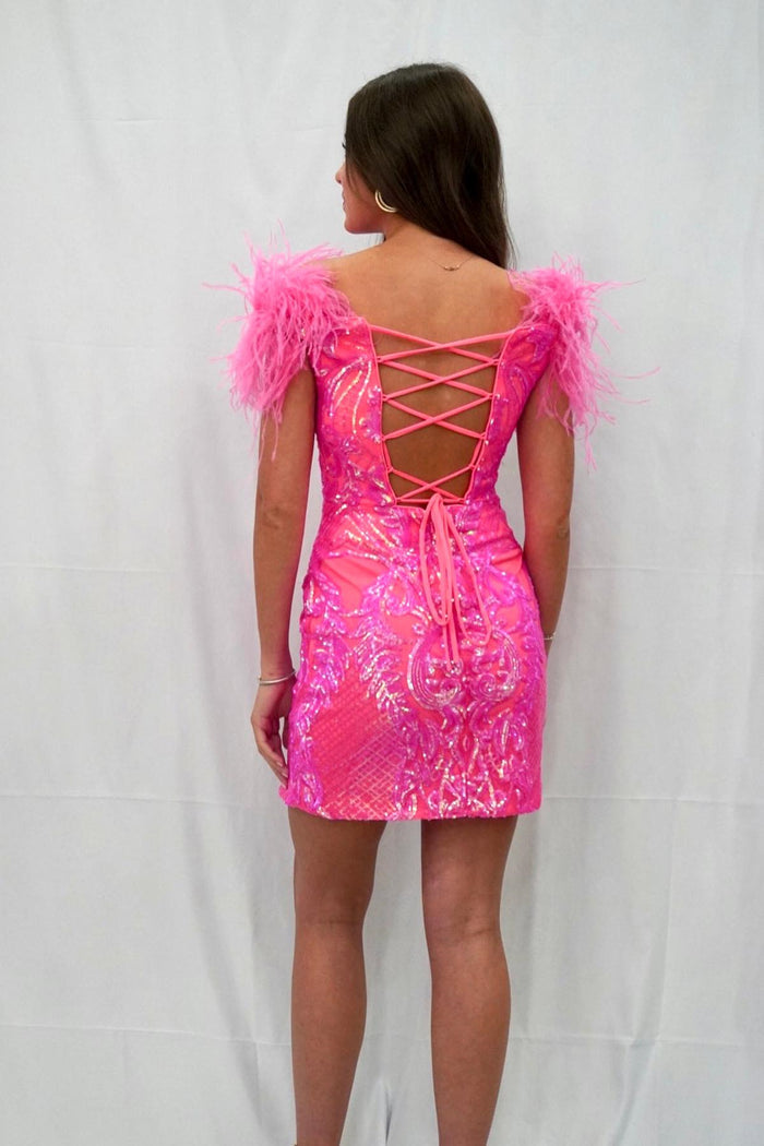 Blue Deep Off-the-Shoulder Sequins-Embroidered Sheath Homecoming Dress