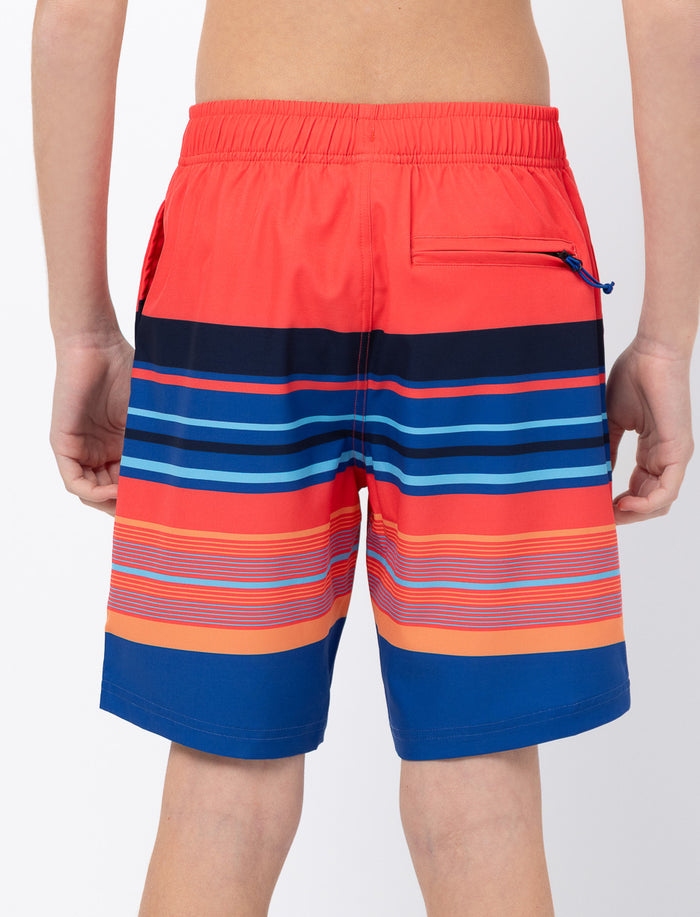 Boardshort à rayures à taille élastique