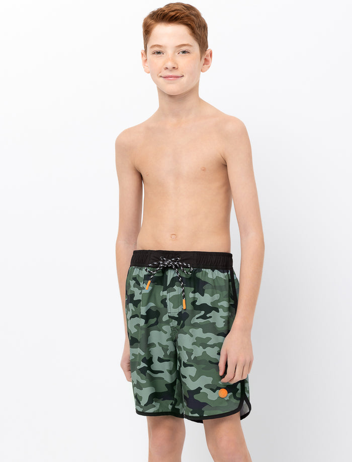 Boardshort camouflage à taille élastique