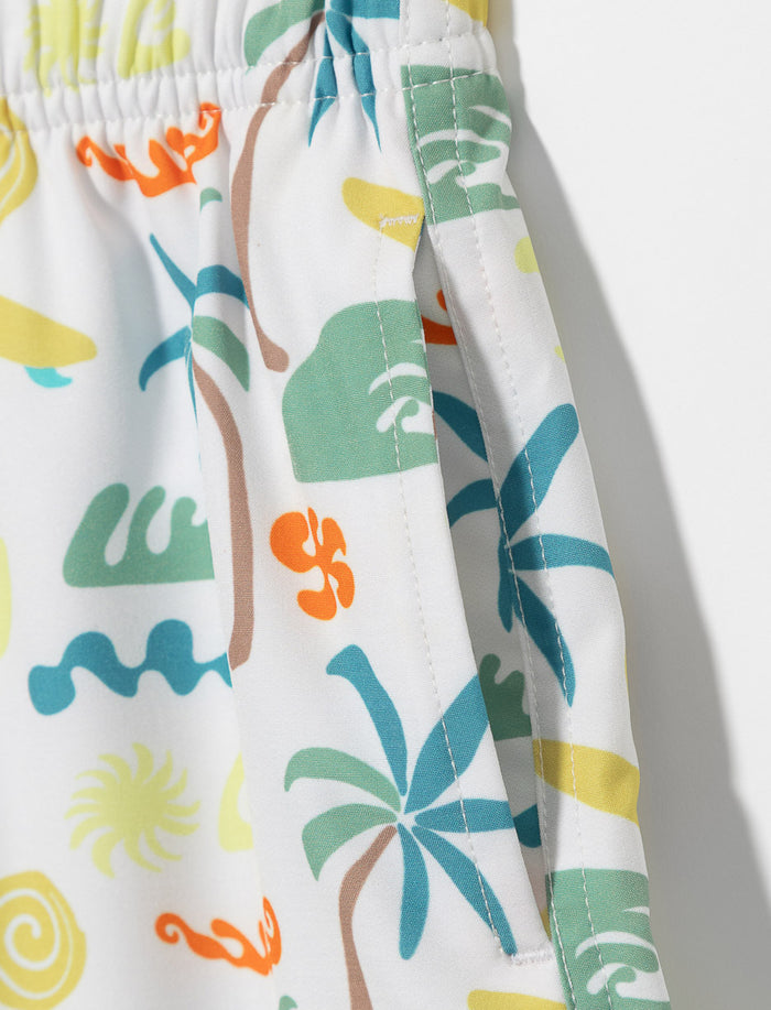 Boardshort imprimé à taille élastique - petit garçon