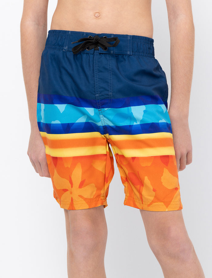 Boardshort imprimé à taille élastique