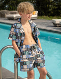 Boardshort imprimé à taille élastique