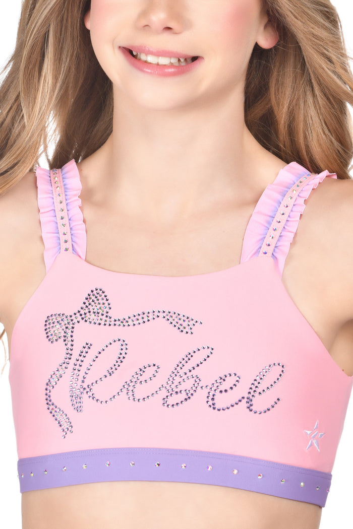 Born to Bow Sports Bra in Chloe Pink