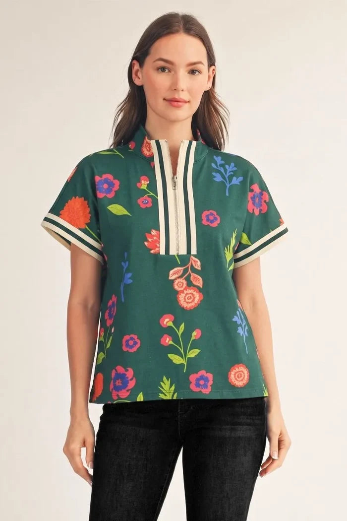 Botanical Garden Half-Zip Top