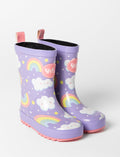 Bottes de pluie doublées arc-en-ciel - petite fille