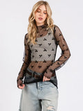 Bow Print Lace Top - Greige Goods