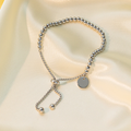Brazalete Ajustable Plateado de Bolitas