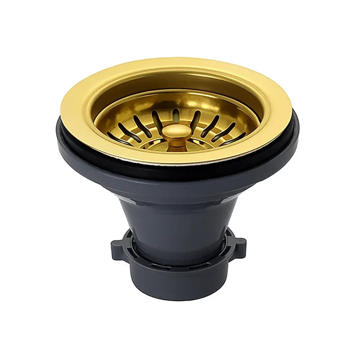 Brushed Gold Basket Strainer Set for 3-1/2" Drain Openings