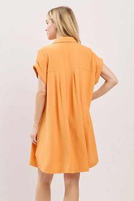 Button Front Shirt Dress - Greige Goods