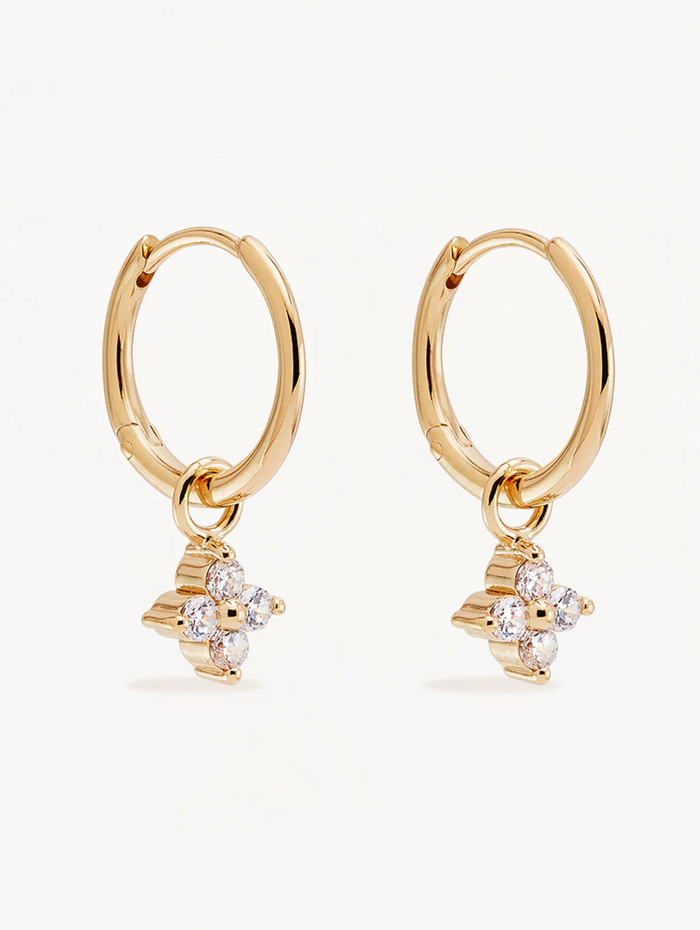 By Charlotte 18k Gold Vermeil Crystal Bloom Hoops