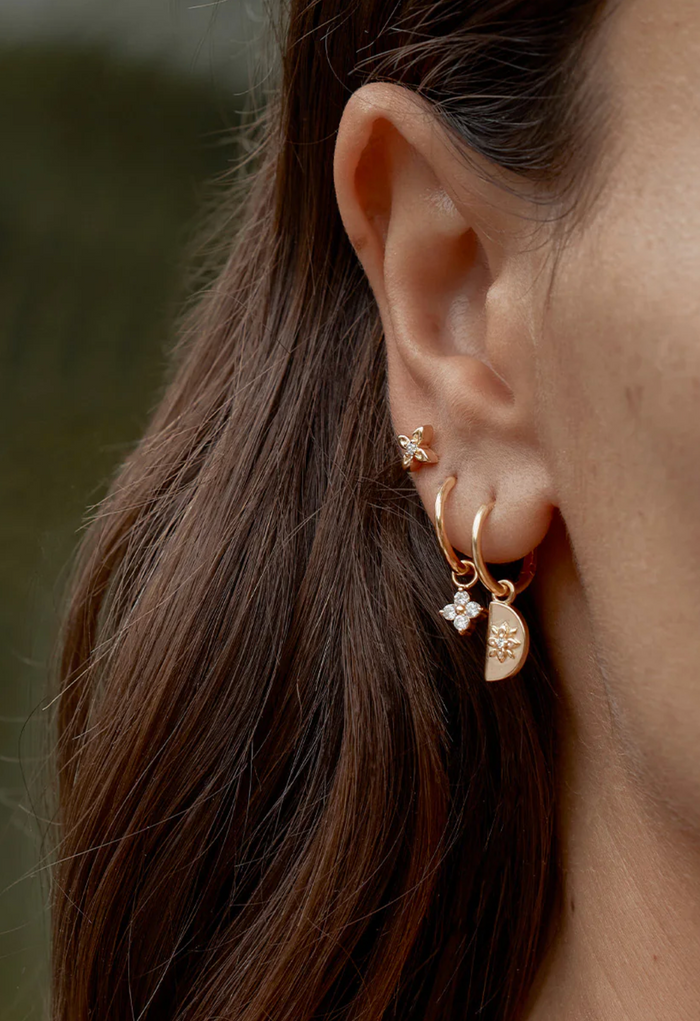 By Charlotte 18k Gold Vermeil Crystal Bloom Hoops