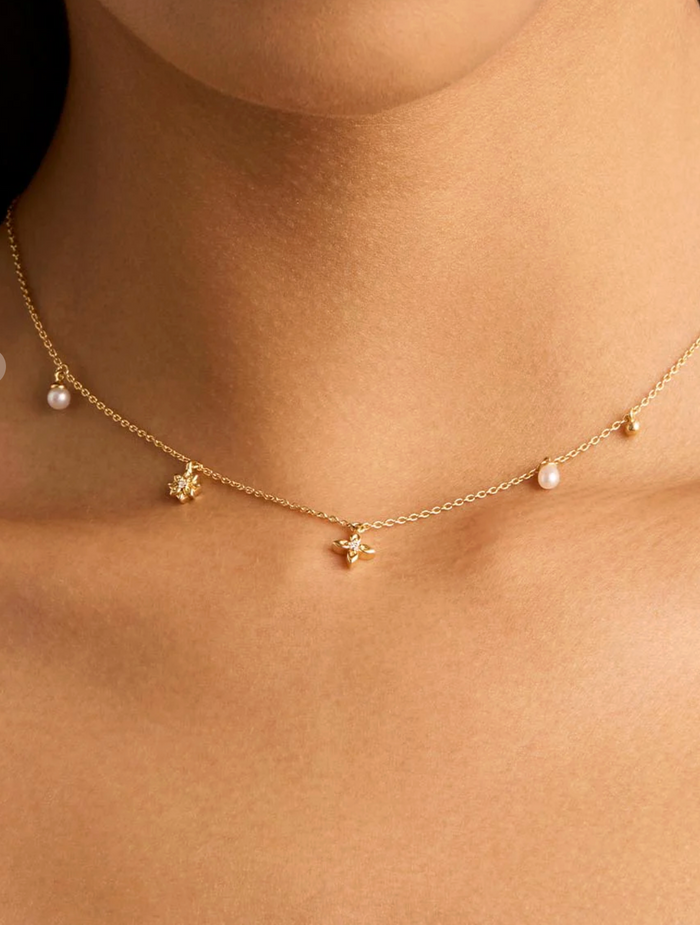 By Charlotte 18k Gold Vermeil Live in Peace Choker
