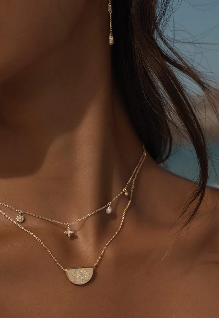 By Charlotte 18k Gold Vermeil Live in Peace Choker