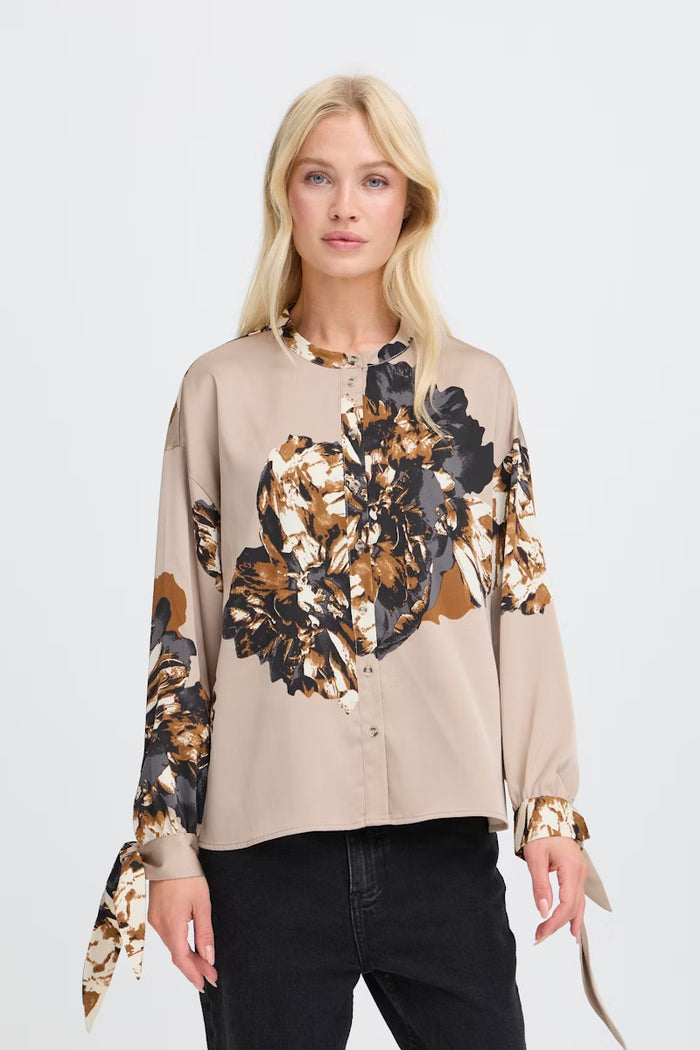Byjannike Bow Shirt - Greige Goods
