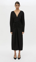 Camilla and Marc Dune Draped Waist Midi Dress - Black