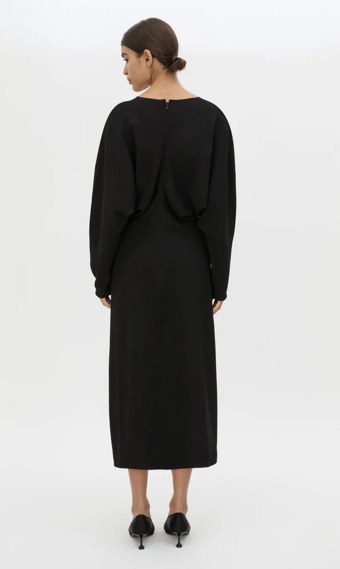 Camilla and Marc Dune Draped Waist Midi Dress - Black
