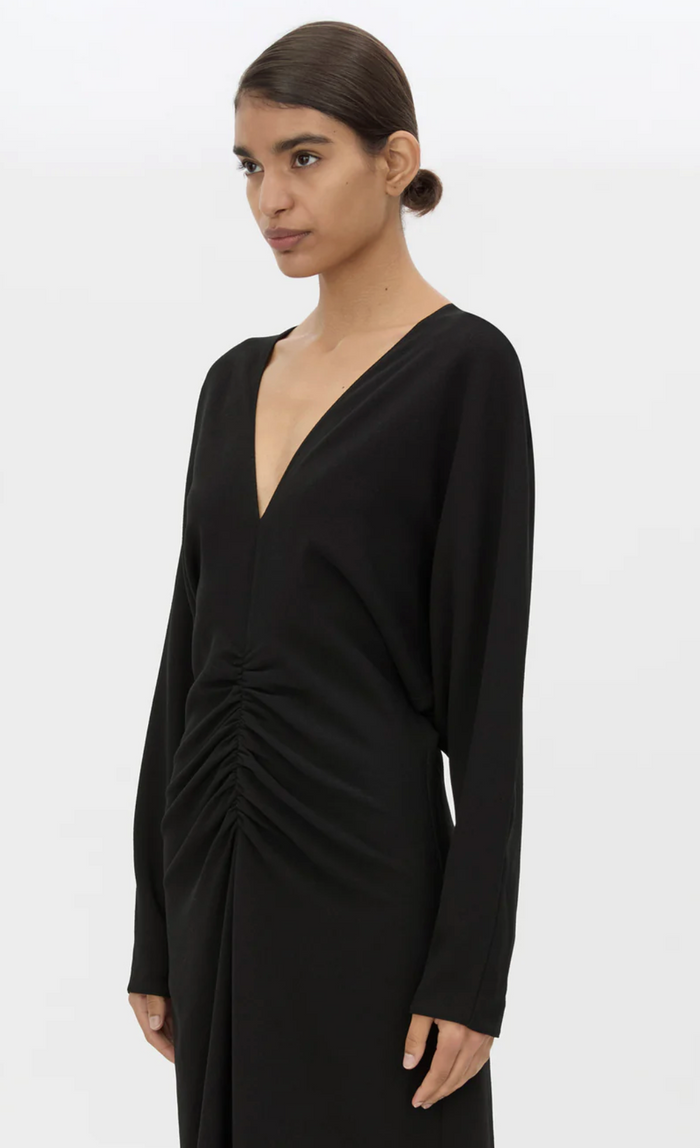 Camilla and Marc Dune Draped Waist Midi Dress - Black