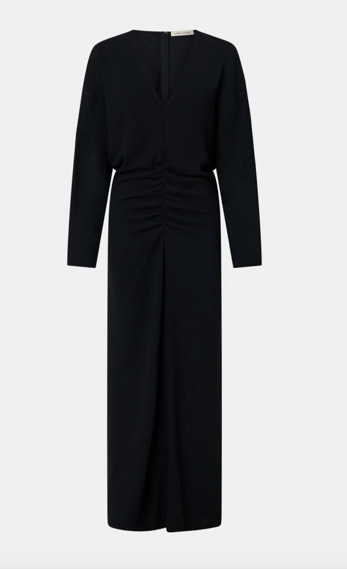 Camilla and Marc Dune Draped Waist Midi Dress - Black