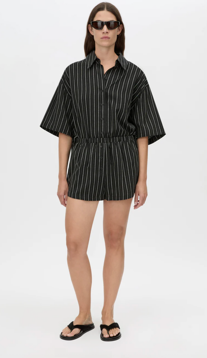 Camilla and Marc Takashi Short - Black Pinstripe