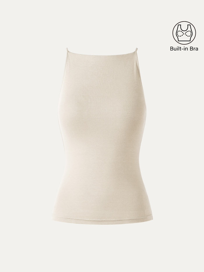 OGLmove Beige Tonal Co-ord Capsule Spaghetti Straps Tank XS