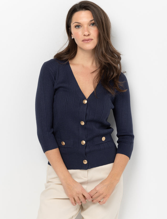 Cardigan en tricot à col en V