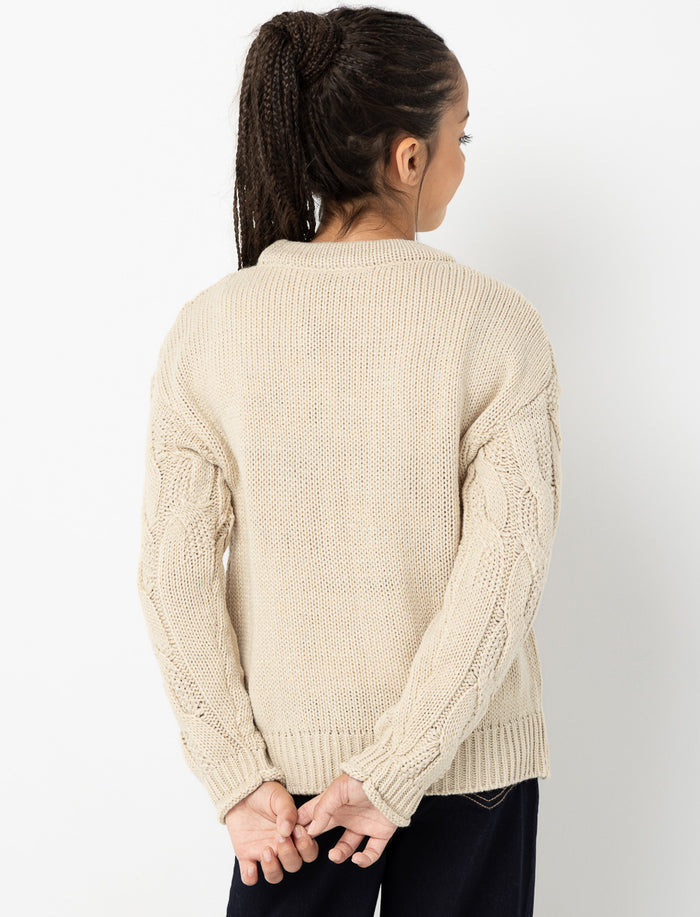 Cardigan en tricot à nœuds