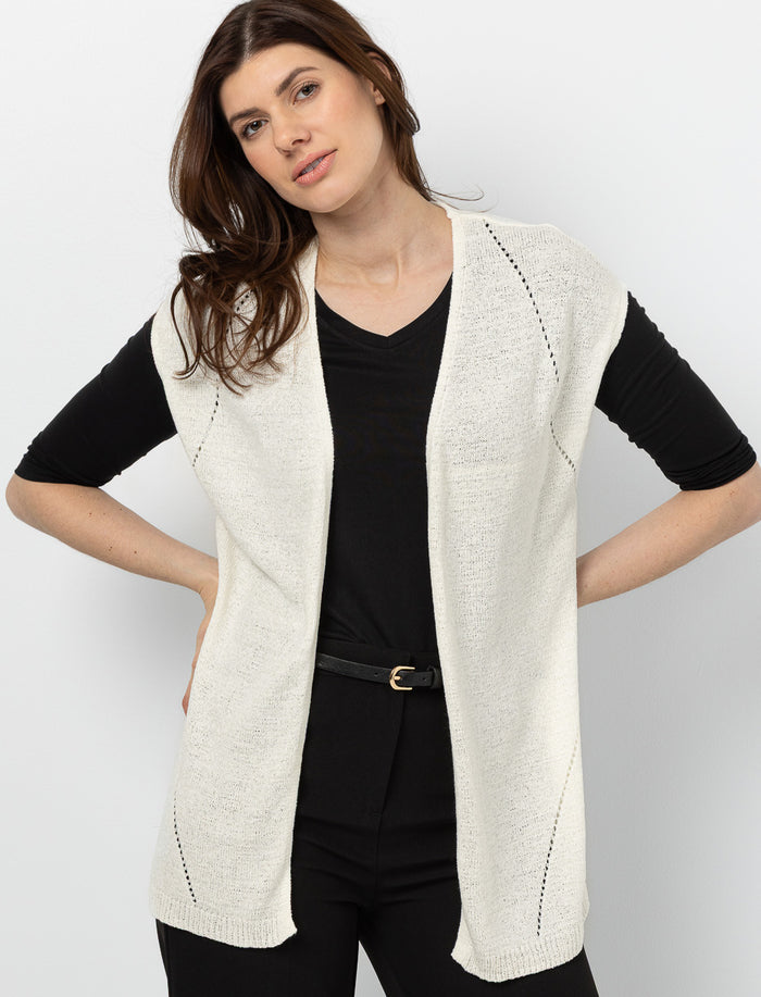Cardigan ouvert sans manches
