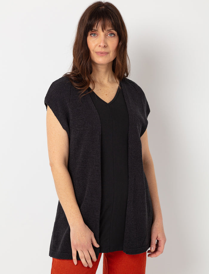 Cardigan sans manches en tricot