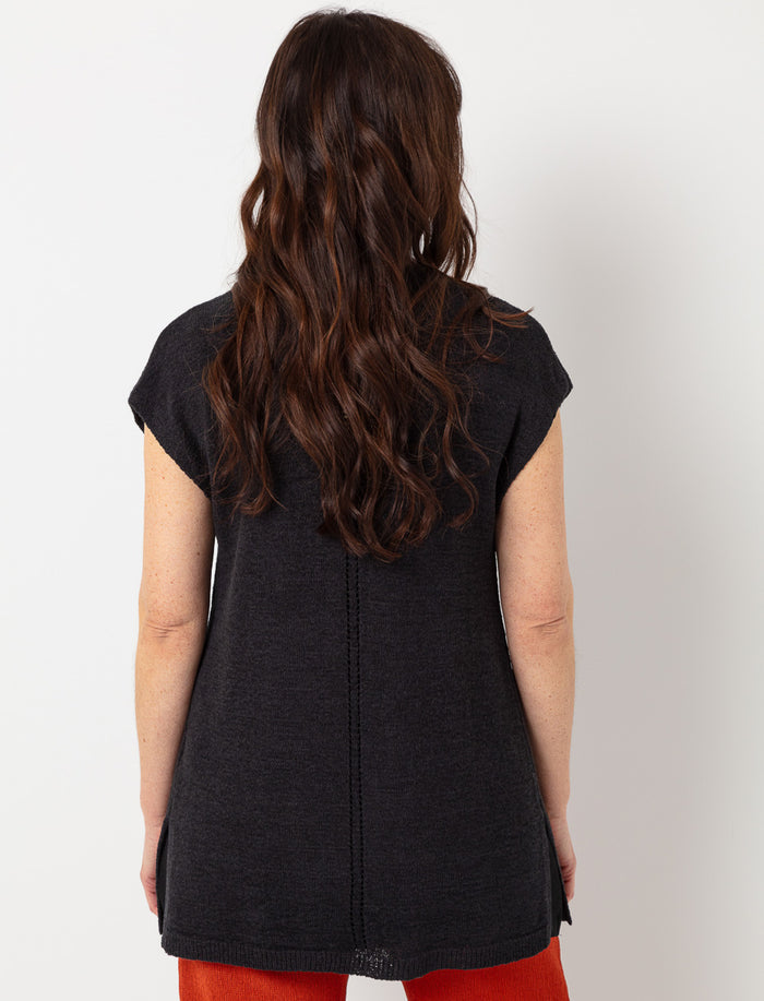 Cardigan sans manches en tricot