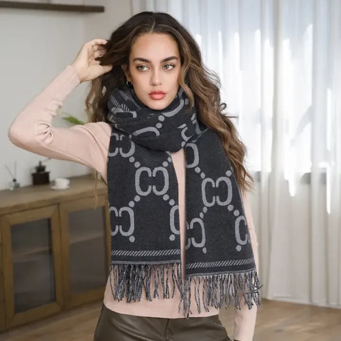 Chain Link Print Scarf - Greige Goods