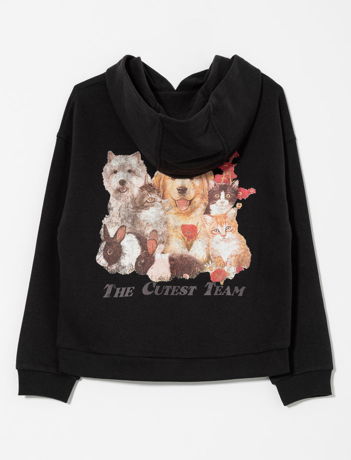 Chandail à capuchon avec imprimé animal au dos