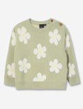 Chandail en tricot à fleurs - bébé fille