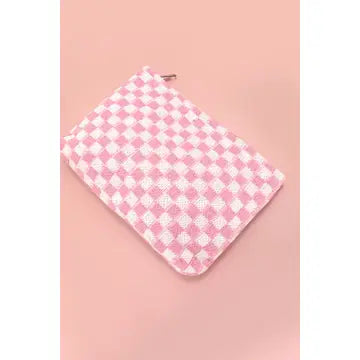 Checker Makeup Bag - Greige Goods
