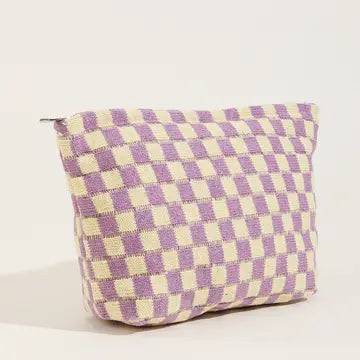 Checker Makeup Bag - Greige Goods