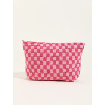 Checker Makeup Bag - Greige Goods