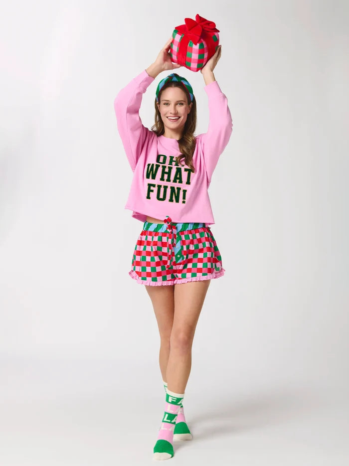 Checkered Boxer Shorts - Greige Goods