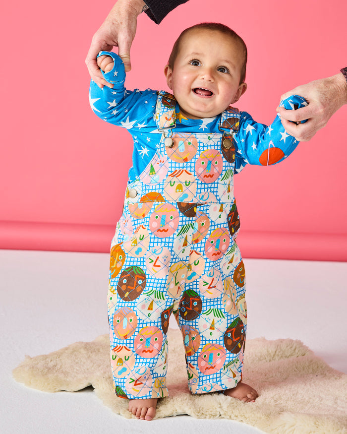 Cheer Up Baby Organic Cotton Quilted Fleece Overalls