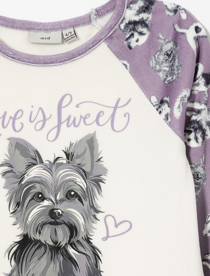 Chemise de nuit à imprimé chien - petite fille
