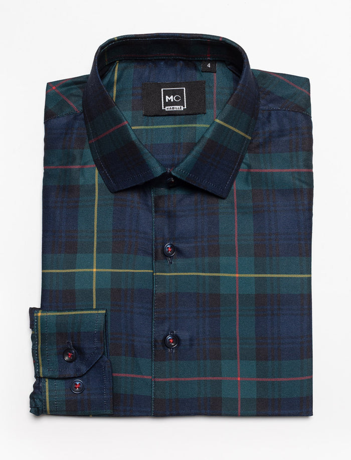 Chemise habillée à carreaux - petit garçon