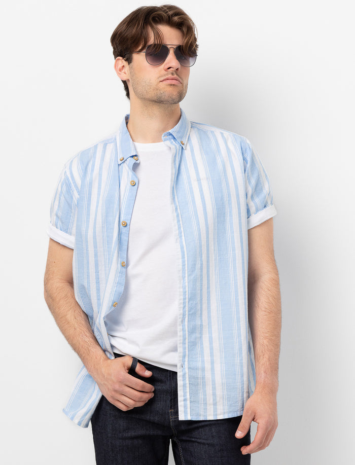 Chemise manches courtes à rayures