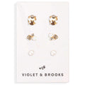 Cleo Boxed Earring Trio - Greige Goods