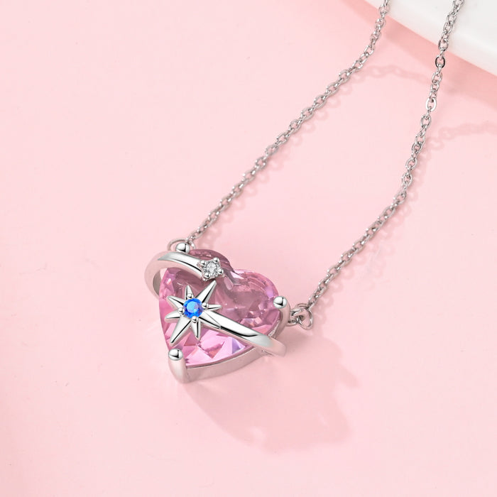 Collar Corazon Rosa & Estrellas