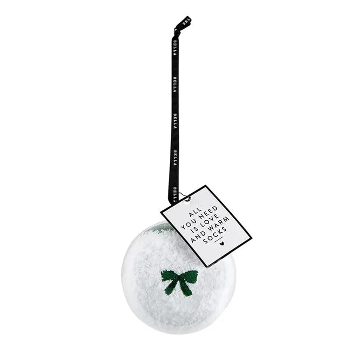Cozy Bow Sock Ornament - Greige Goods