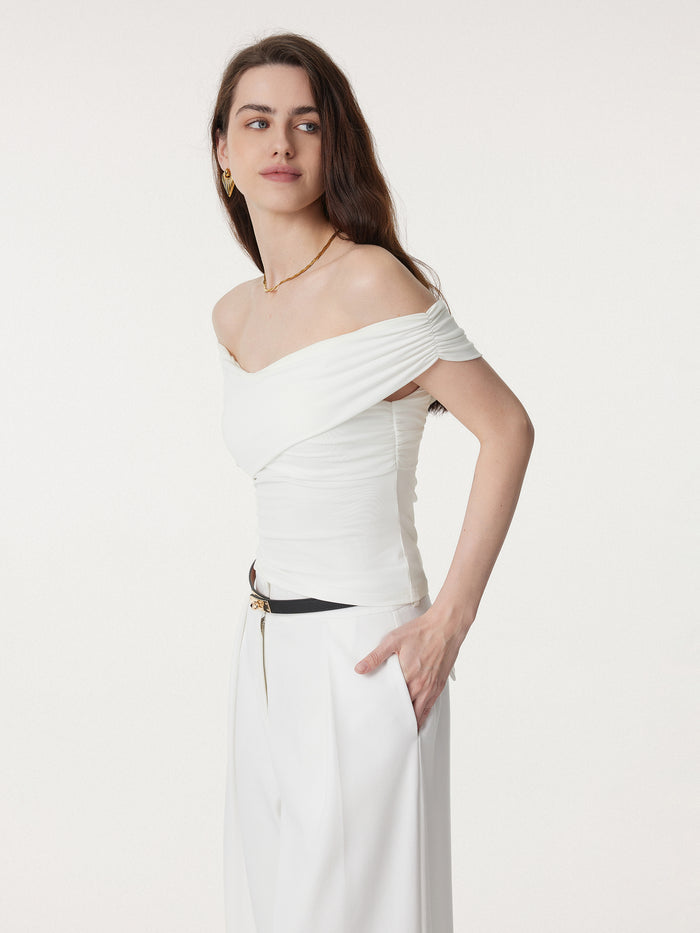 OGLmove Criss Cross Off Shoulder New Airy Bra Top