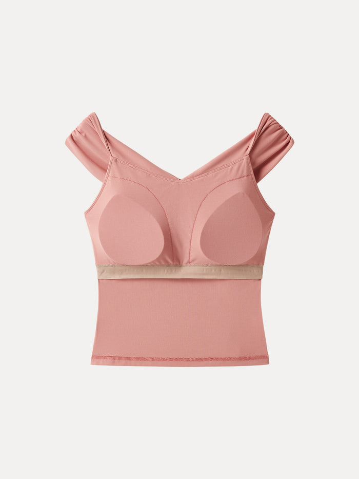 OGLmove Criss Cross Off Shoulder New Airy Bra Top