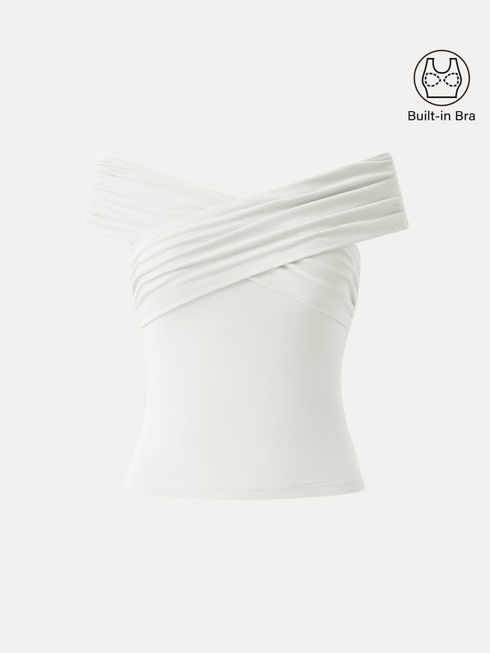 OGLmove Criss Cross Off Shoulder New Airy Bra Top