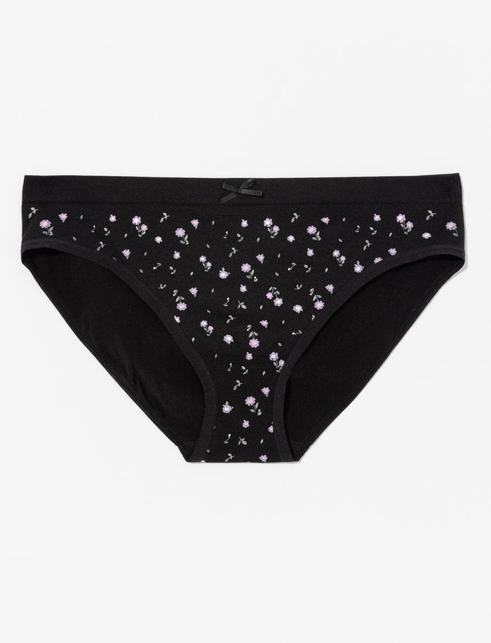Culotte bikini fleurie sans coutures